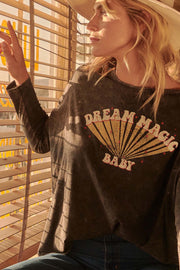 Dream Magic Vintage-Washed Long-Sleeve Graphic Tee - ShopPromesa