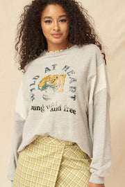 Wild at Heart Vintage Tiger Graphic Sweatshirt - ShopPromesa