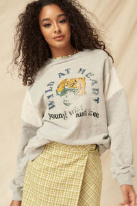 Wild at Heart Vintage Tiger Graphic Sweatshirt - ShopPromesa