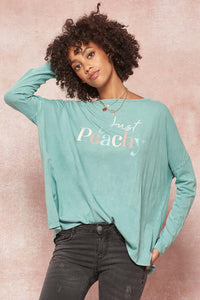 Just Peachy Vintage Long-Sleeve Graphic Tee - ShopPromesa