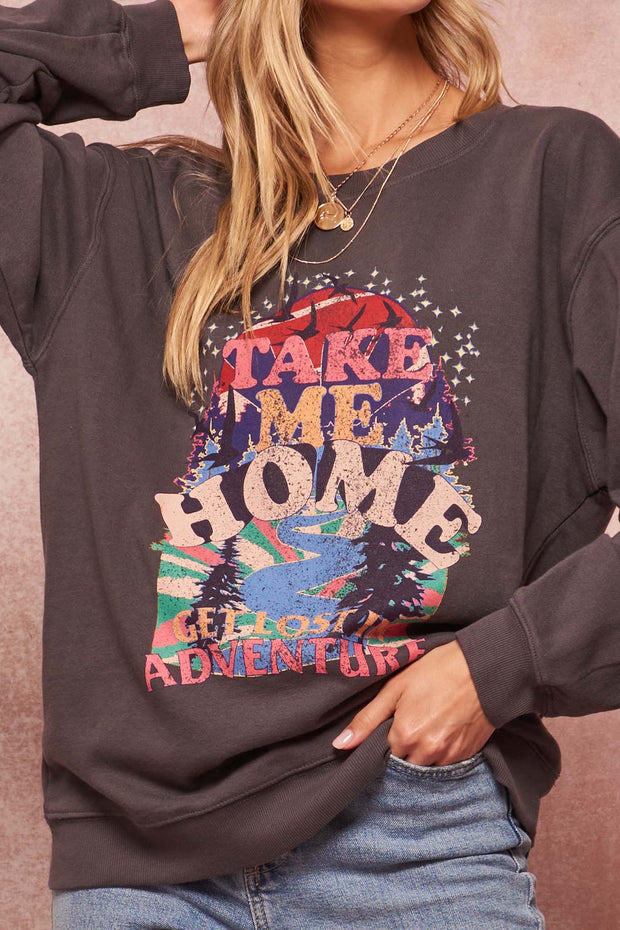 Forest Adventure Garment-Dyed Graphic Sweatshirt - ShopPromesa