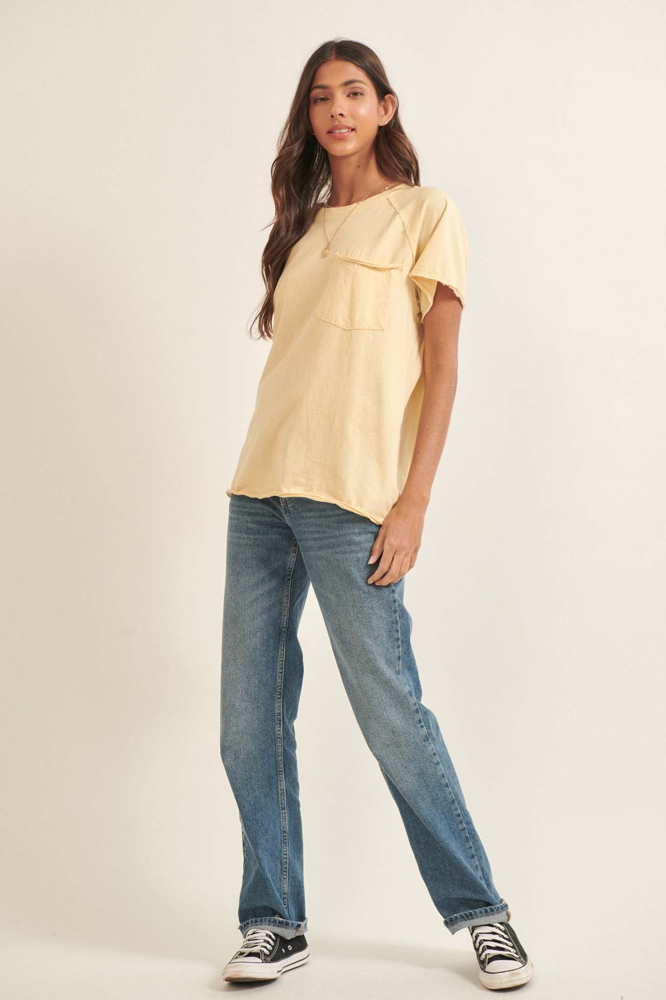 Joy Ride Vintage-Washed Oversize Pocket Tee - ShopPromesa