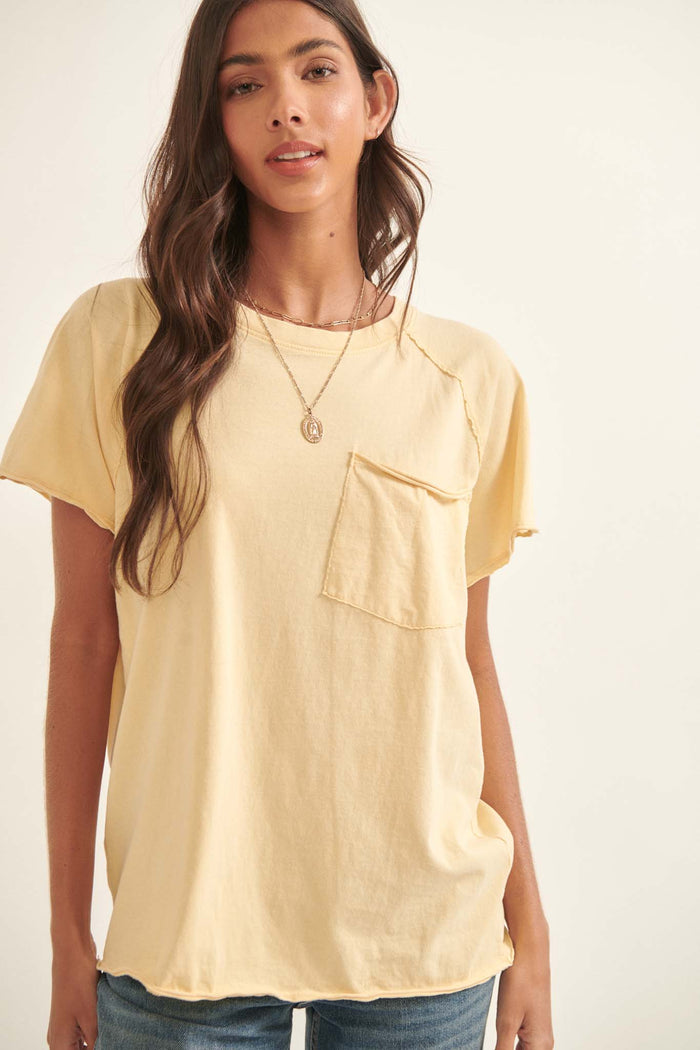 Joy Ride Vintage-Washed Oversize Pocket Tee - ShopPromesa