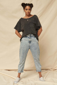 Joy Ride Vintage-Washed Oversize Pocket Tee - ShopPromesa