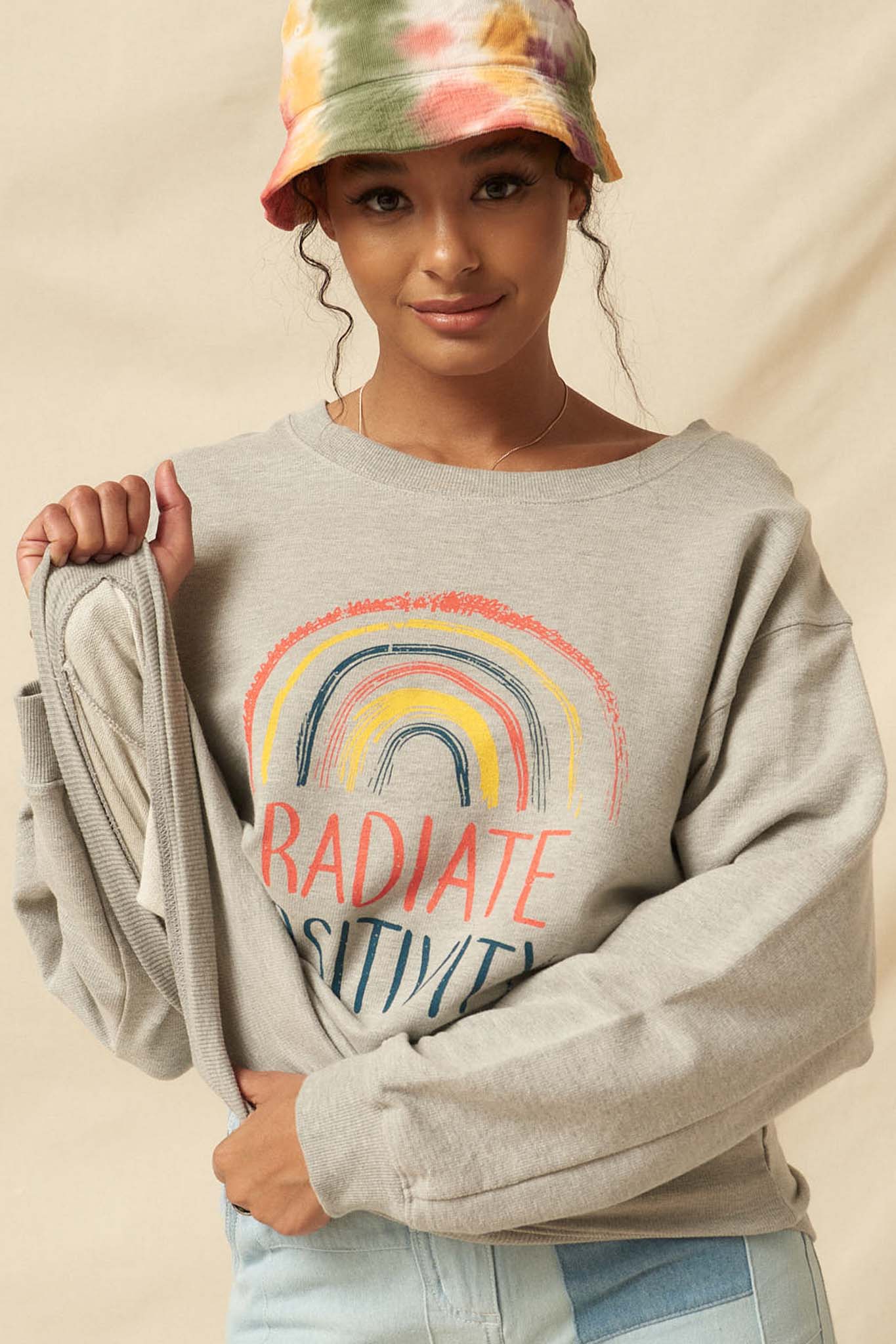 Radiate Positivity Vintage Graphic Sweatshirt - ShopPromesa