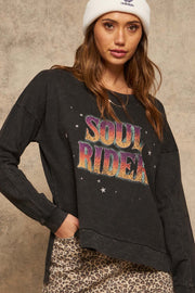 Soul Rider Vintage-Washed Graphic Sweatshirt - ShopPromesa