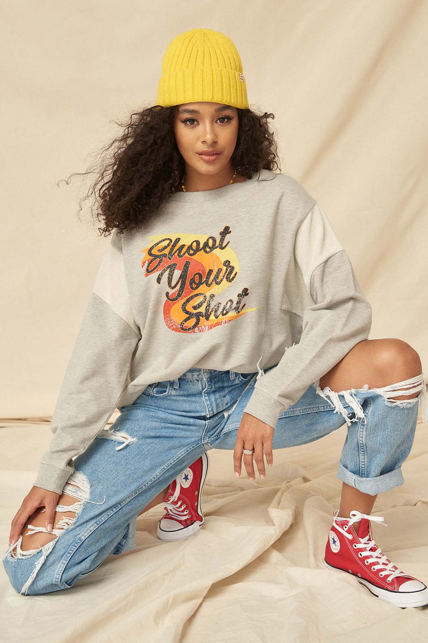 Shoot Your Shot Vintage Graphic Sweatshirt - ShopPromesa