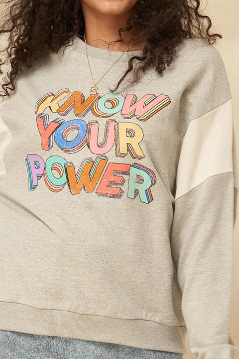 Know Your Power Vintage Graphic Sweatshirt - ShopPromesa