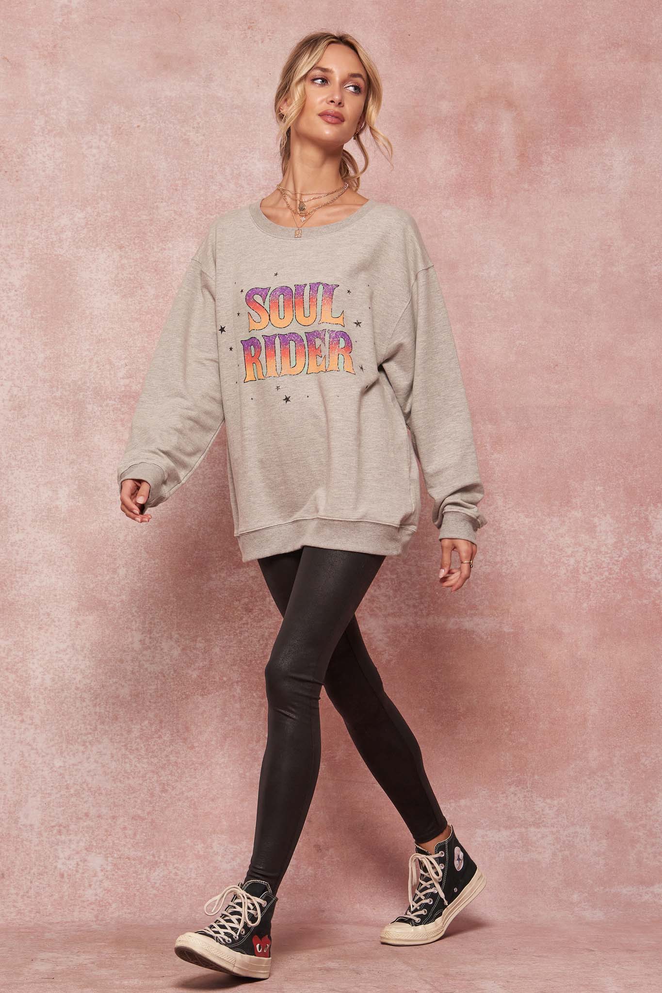 Soul Rider Vintage Graphic Tunic Sweatshirt - ShopPromesa