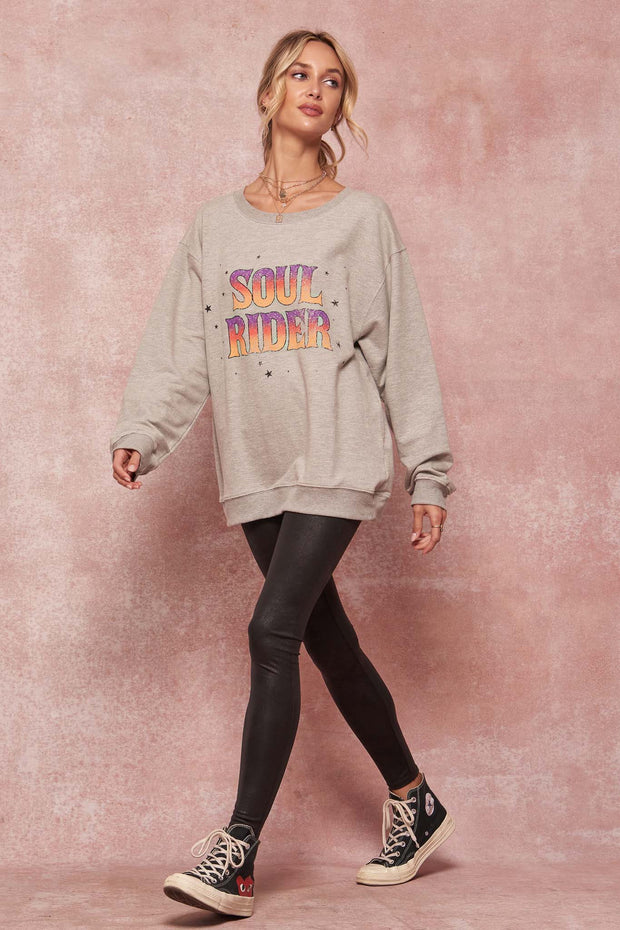 Soul Rider Vintage Graphic Tunic Sweatshirt - ShopPromesa