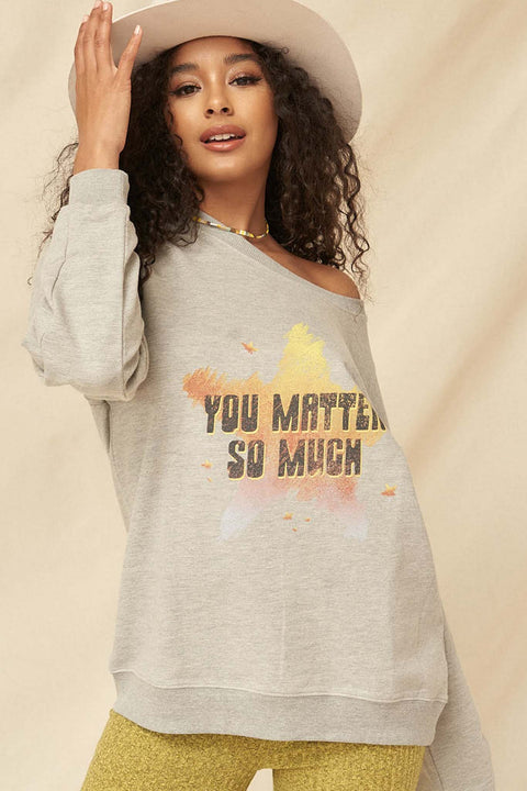 You Matter Vintage-Print Graphic Sweateshirt - ShopPromesa