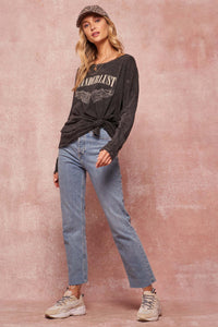 Wanderlust Angel Vintage Long-Sleeve Graphic Tee - ShopPromesa