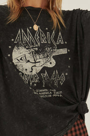 Rock America Vintage-Wash Long-Sleeve Graphic Tee - ShopPromesa