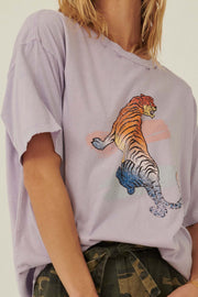 Rainbow Tiger Vintage-Wash Graphic Tee - ShopPromesa