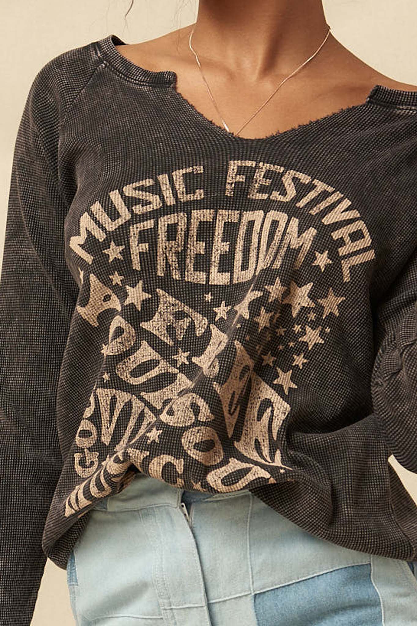 Freedom Festival Vintage Thermal Graphic Top - ShopPromesa