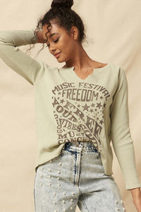 Freedom Festival Vintage Thermal Graphic Top - ShopPromesa