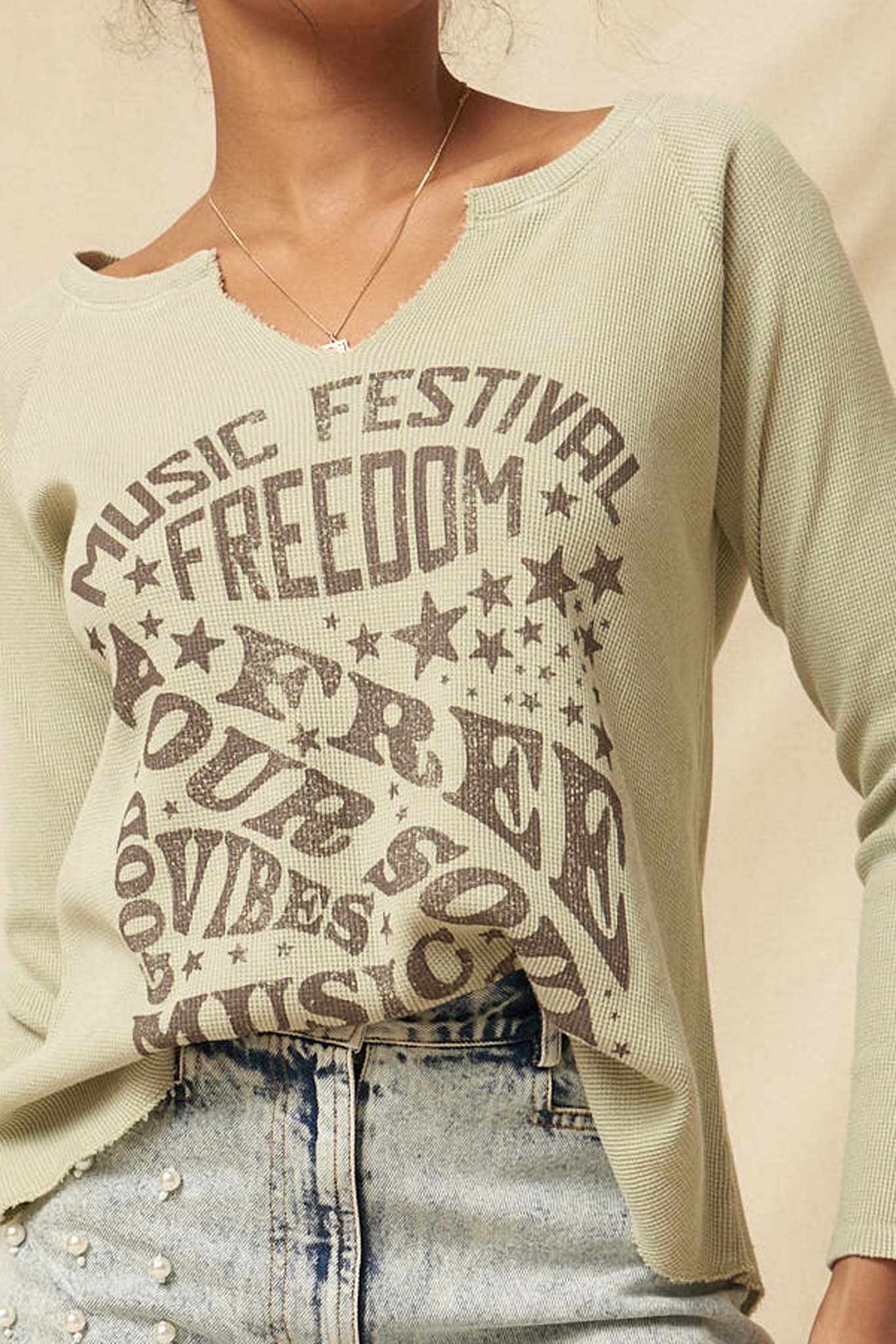 Freedom Festival Vintage Thermal Graphic Top - ShopPromesa