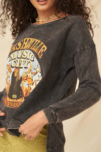 Nashville Music Vintage-Washed Graphic Sweatshirt - ShopPromesa