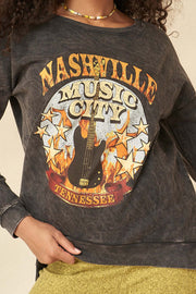 Nashville Music Vintage-Washed Graphic Sweatshirt - ShopPromesa