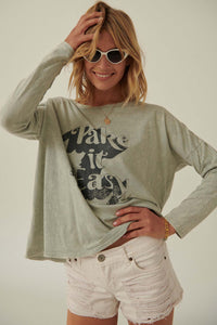 Take It Easy Vintage Long-Sleeve Graphic Tee - ShopPromesa