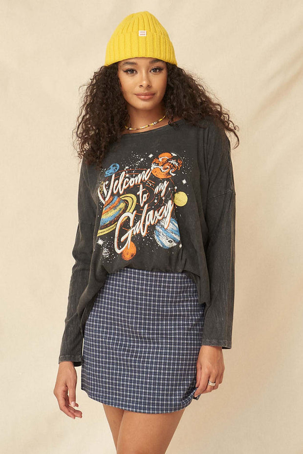 Welcome to My Galaxy Long-Sleeve Graphic Tee - ShopPromesa