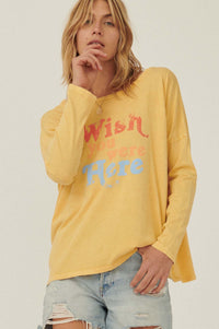 Wish You Were Here Long-Sleeve Graphic Tee - ShopPromesa