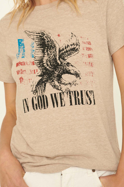 In God We Trust Vintage-Print Heather Graphic Tee - ShopPromesa