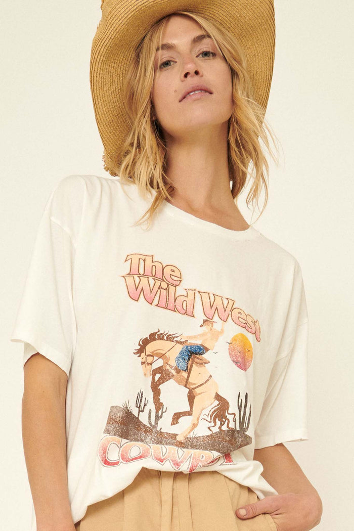 Wild West Cowboy Oversize Graphic Tee - ShopPromesa