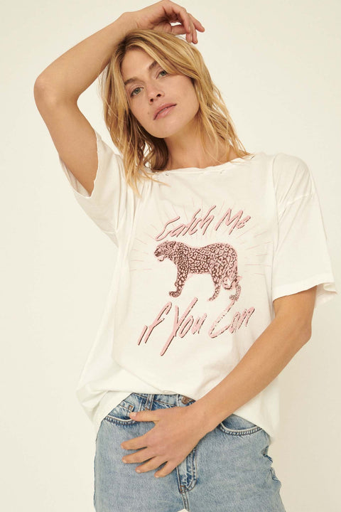 Catch Me If You Can Distressed Graphic Tee - ShopPromesa