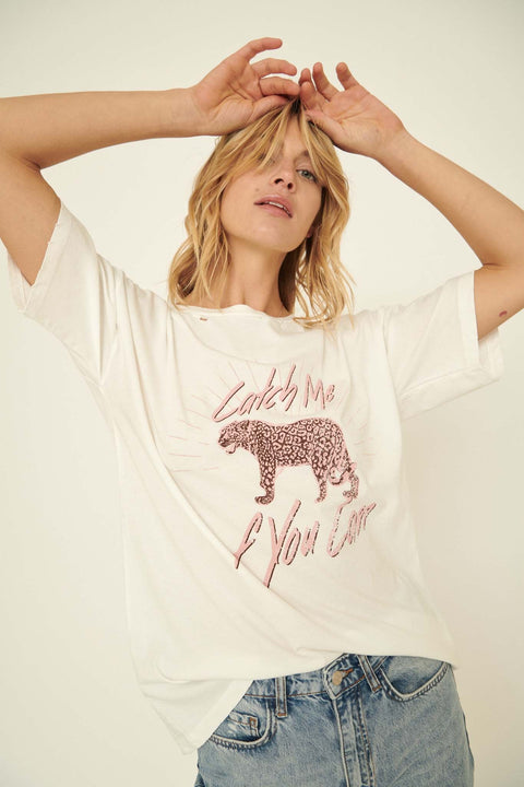 Catch Me If You Can Distressed Graphic Tee - ShopPromesa