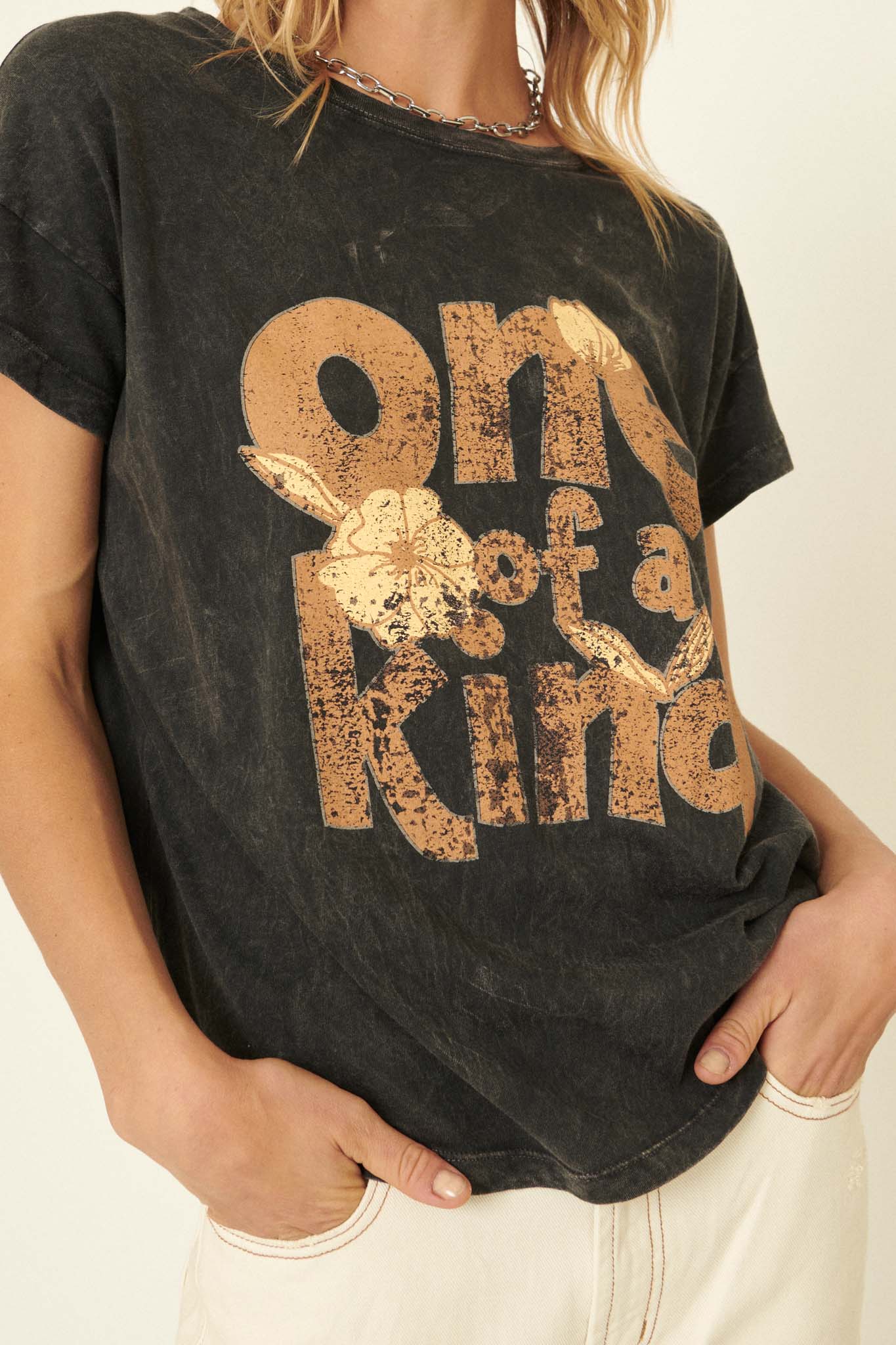 One of a Kind Vintage-Wash Graphic Tee - ShopPromesa