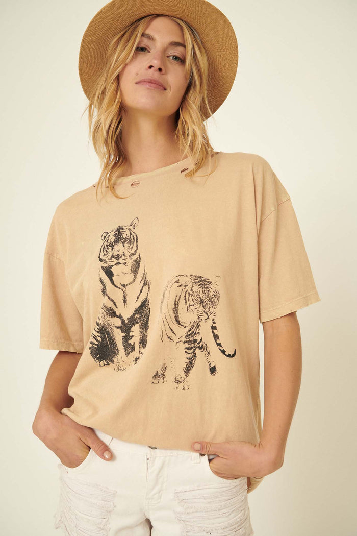 Prey for Tigers Vintage-Wash Graphic Tee - ShopPromesa