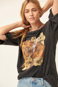 Tiger Pack Distressed Graphic Tee - ShopPromesa