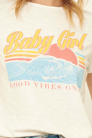Baby Girl Sunset Waves Vintage-Print Graphic Tee - ShopPromesa