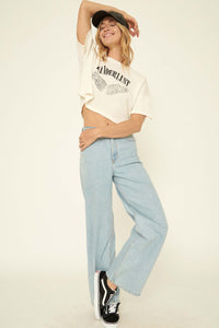 Wanderlust Angel Cropped Graphic Tee - ShopPromesa