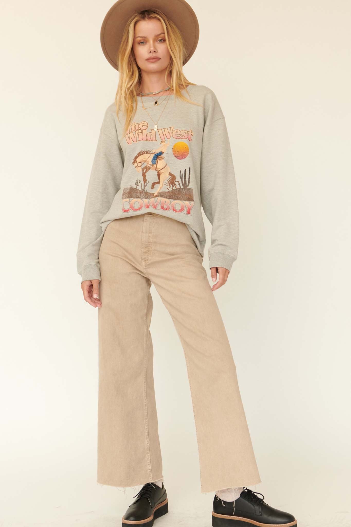 Wild West Vintage-Print Graphic Sweatshirt - ShopPromesa