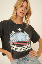 America United Vintage-Wash Cropped Graphic Tee - ShopPromesa