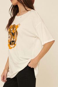 Roaring Tiger Distressed Oversized Graphic Tee - ShopPromesa