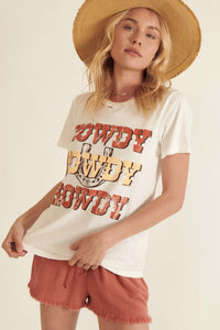 Howdy Horseshoe Distressed Graphic Tee - ShopPromesa