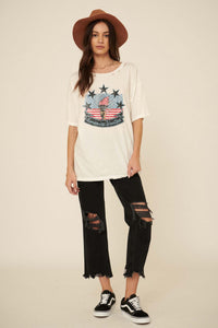 America United Distressed Graphic Tee - ShopPromesa