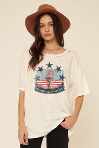 America United Distressed Graphic Tee - ShopPromesa