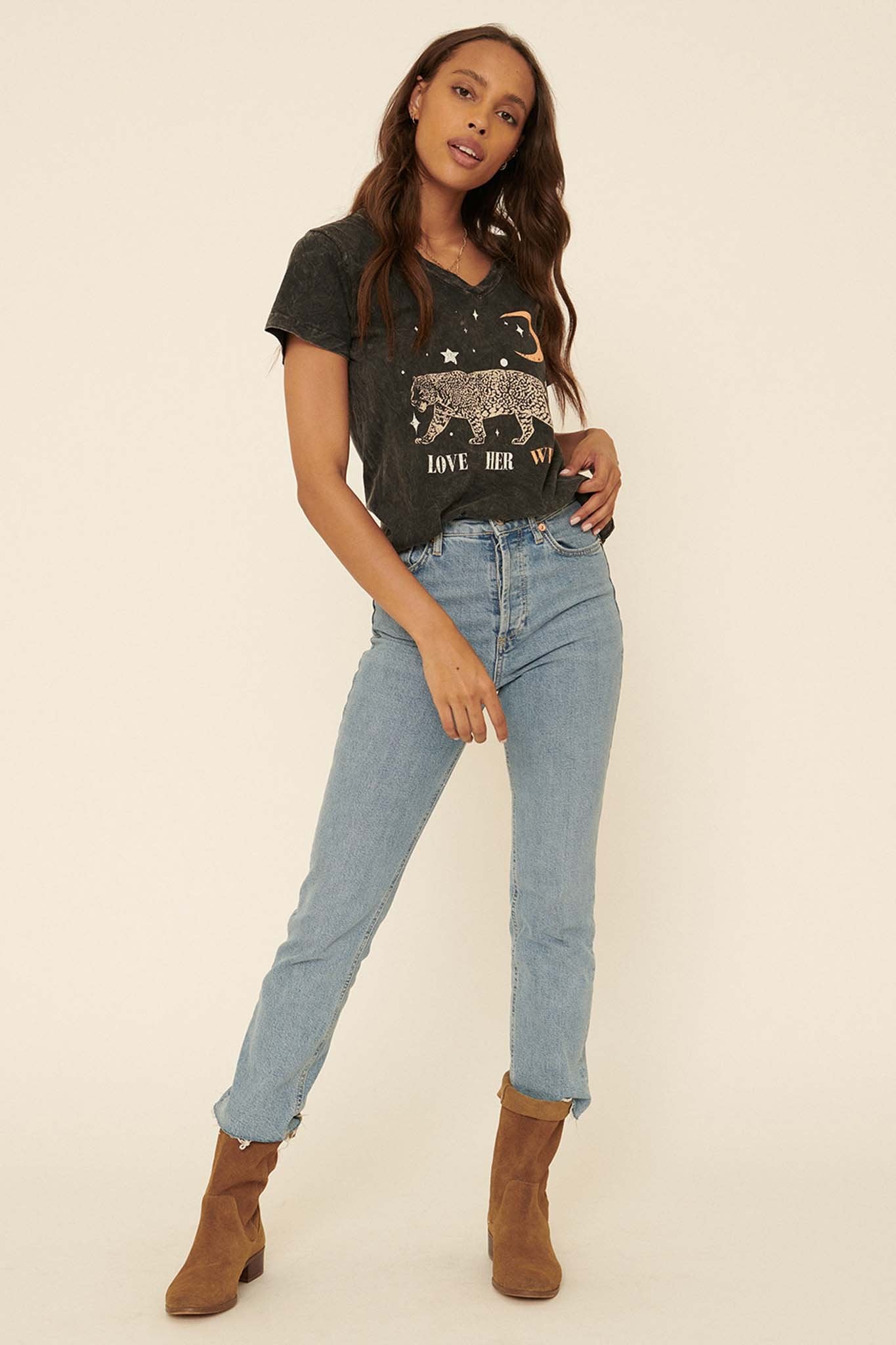 Love Her Wild Vintage-Wash Graphic Tee - ShopPromesa