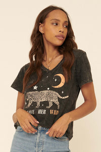 Love Her Wild Vintage-Wash Graphic Tee - ShopPromesa