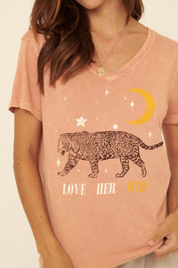 Love Her Wild Vintage-Wash Graphic Tee - ShopPromesa