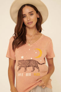 Love Her Wild Vintage-Wash Graphic Tee - ShopPromesa