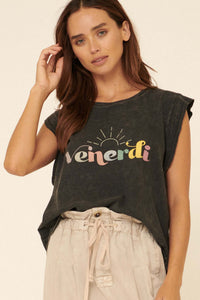 Venerdi Vintage-Wash Sleeveless Graphic Tee - ShopPromesa