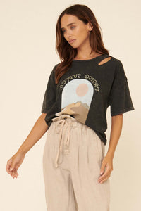 Mojave Desert Slashed Vintage-Wash Graphic Tee - ShopPromesa