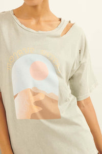 Mojave Desert Slashed Vintage-Wash Graphic Tee - ShopPromesa