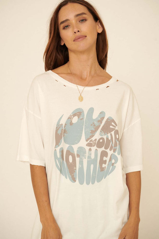 Love Your Mother Distressed Graphic Tee - ShopPromesa