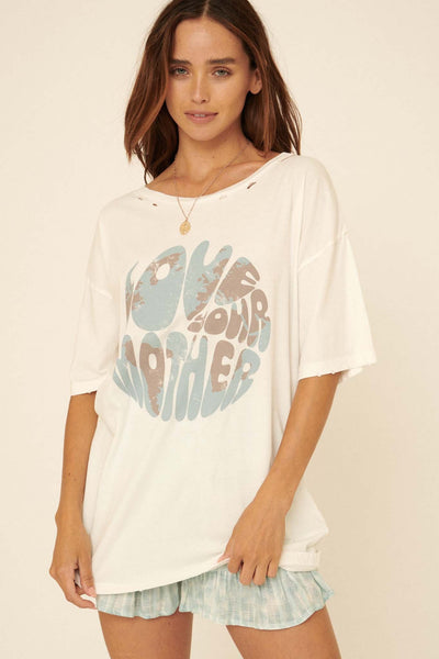 Love Your Mother Distressed Graphic Tee - ShopPromesa